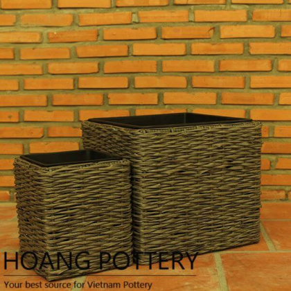 Square Wicker Flower pot (HPW049)
