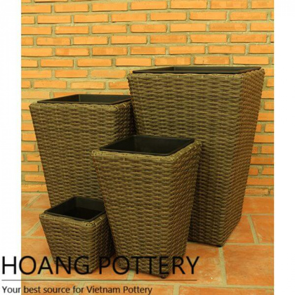 Tall Wicker Flower Pot (HPW064)
