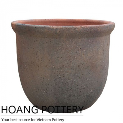 Simple Round bowl Old Stone Flower Pot (HPSB007)