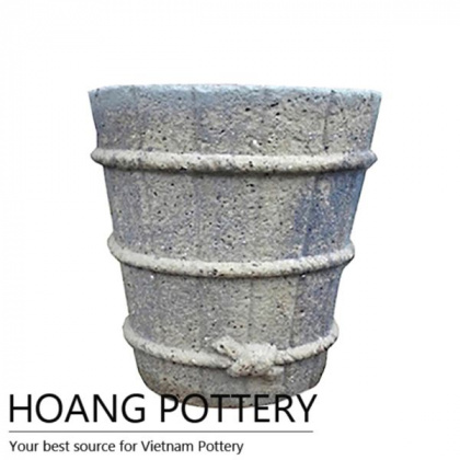 Tall Round Oldstone Flower Pot (HPSB036)