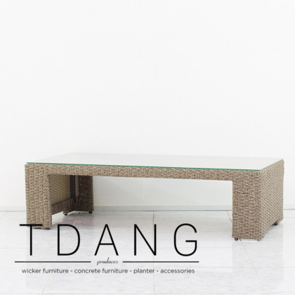 Belvedere Glass Top Wicker Table (TD4032)