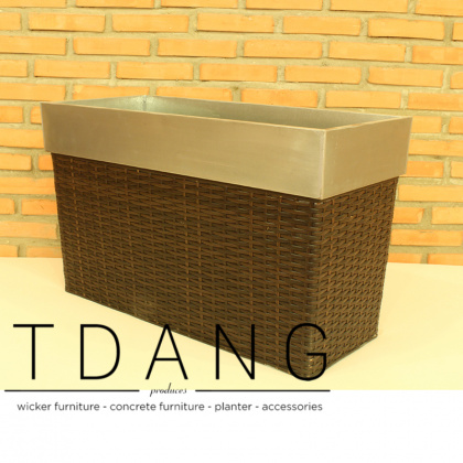 Vietnam PE Wicker Trough With Zinc Pot (TDW030)