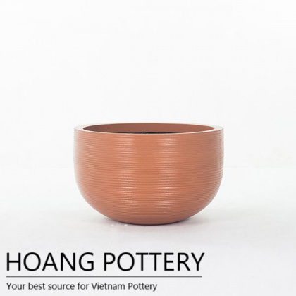 Vertical lines Short Round Cement Light Pots HPLC208