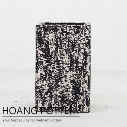 Medium square rustic cement pot