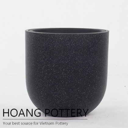 Small round terrazzo planter