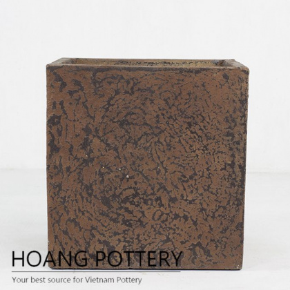 Antique cement cube planter ( HPR020)