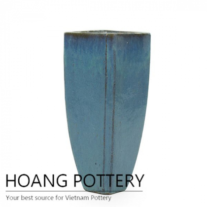 Artificial tall square ceramic planter