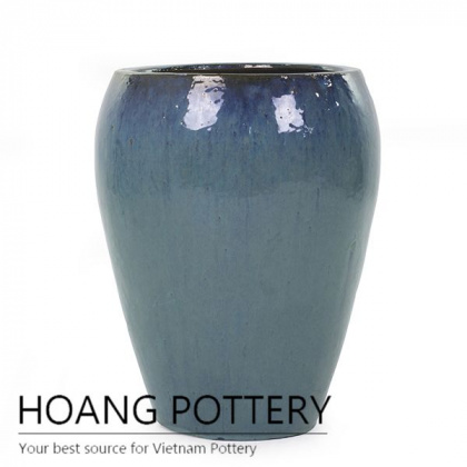 Cheap aqua blue ceramic planter