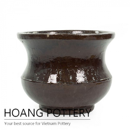 Colorful round ceramic balcony pot