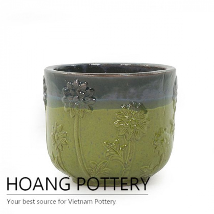 Mix color flower pattern pot