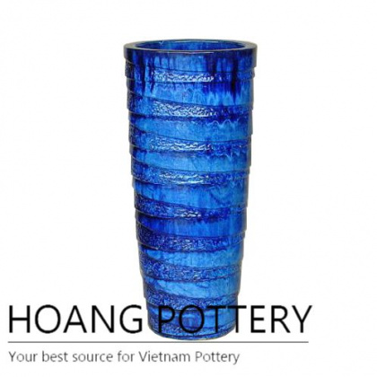 Pacific ocean tall round ceramic garden planter