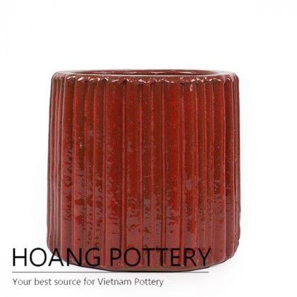 Red squirrel small ceramic pot