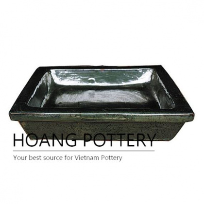 Square ceramic planter tray