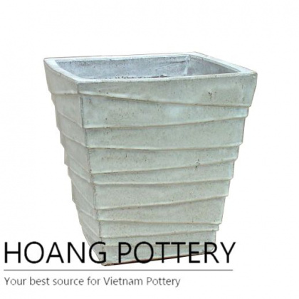 White step pattern ceramic planter
