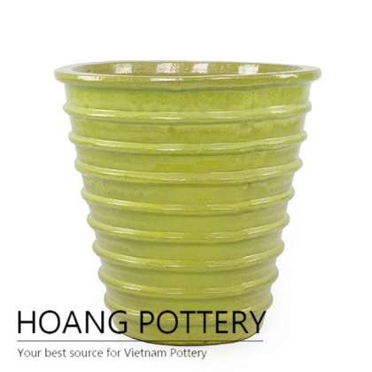 Yellow ring round planter pot